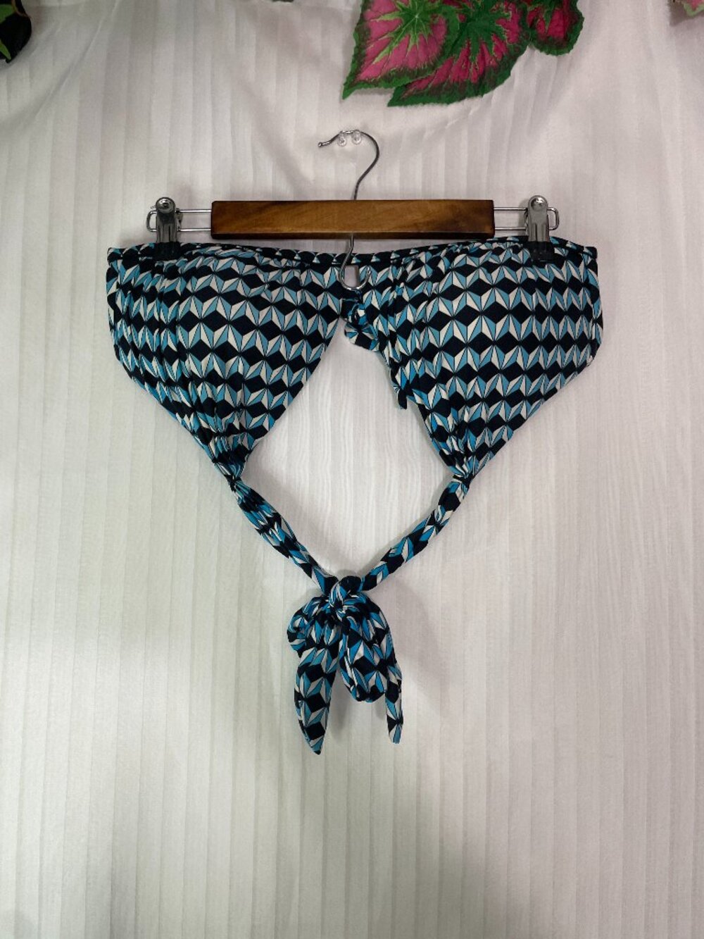 Kenneth Cole New York Bikini Bottoms XL Black Blue Geometric Tie Side Swim Brief